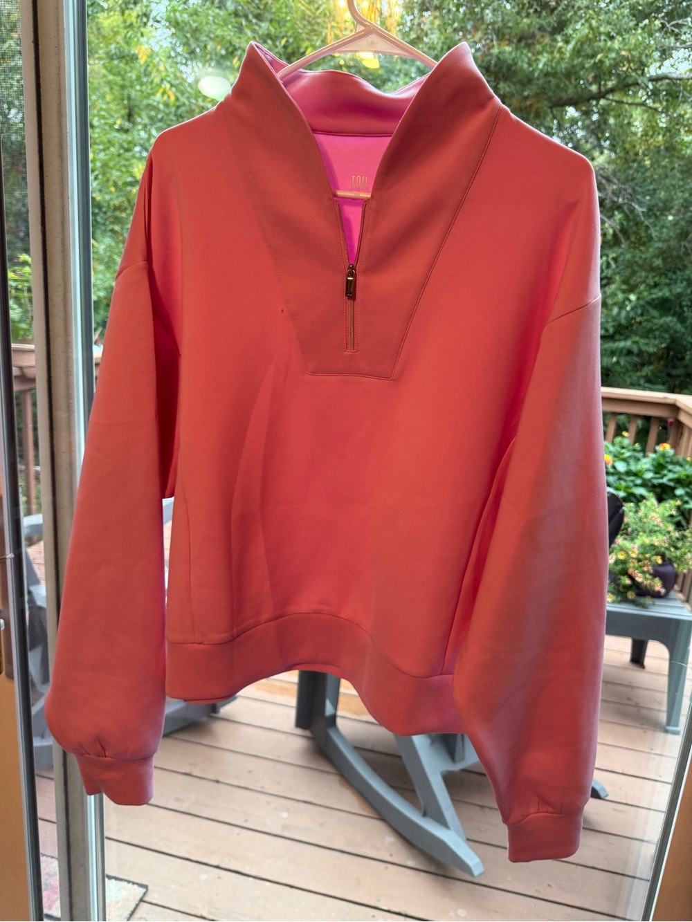 Tail Coral Pink Quarter-Zip Turtleneck Pullover
